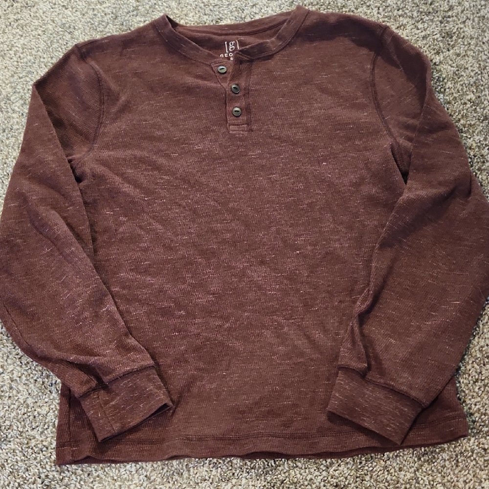 George Burgundy Long Sleeve Shirt
